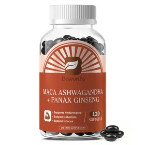 Beste Maca-kapsler for menns helse med rød gul og svart Maca