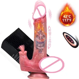 Dildo-Dildo -Pemijat Bergetar Silikon Teleskopik 9 Inci untuk Pasangan 10 Mode Mainan Pijat Erotis Aman untuk Kesenangan Pasangan Wanita
