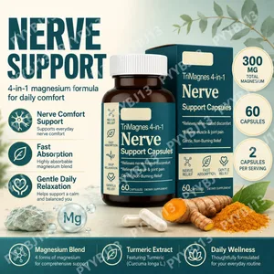 Viên nang hỗ trợ thần kinh magiê 4 trong 1 với Citrate Glycinate Malate & Chiết xuất nghệ 60 CT Công thức hấp thụ nhanh