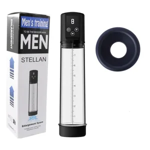 Electric Penis Enlarge Vakuová pumpa Sexuální hračky pro dospělé pro muže Dick Erekce 9 Tlaková Kapesní Pussy Nabíjecí masturbátor pro muže