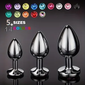 1 stk Crystal Anus Metall analplugg Smykkebase nybegynner til seniorspiller 5 størrelse SM Butt g-punkt massasje BDSM sexleketøy