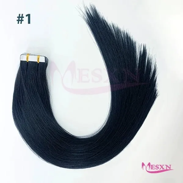 Tape In Hair Extensions 100% Real Human Hair Natural Hair Extension Straight Black Brown Blonde Invisible Can Dye