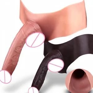 ULTRA-สมจริงซิลิโคนนุ่ม Hollow Dildo กางเกงชายสวมใส่อวัยวะเพศชายของเล่น насадка на член สำหรับชาย Dick เพิ่ม