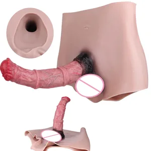 9.65 ''ขนาดใหญ่อวัยวะเพศชาย насадка на член กางเกง 18 + Men Sex Toyสวมใส่นุ่มสมจริงHollow Dildoกางเกงผู้ใหญ่อุปกรณ์