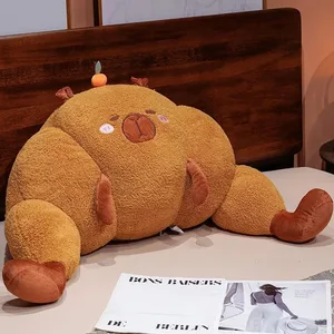 70cm Croissant Pernă Suport Lombar Drăguț Capybara Morcovi Pâine Pâine Moale Umplute Jucărie de Plus Canapea Perna Scaun Perna Spatar Farmecă Cadou
