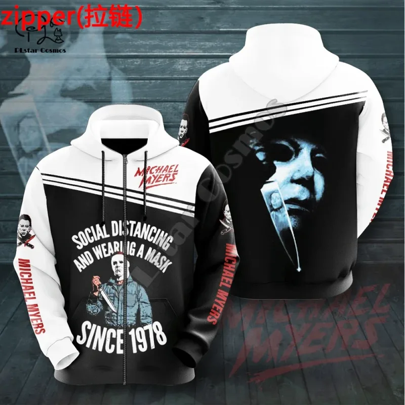 Halloween citrouille Michael Myers chat horreur film d'horreur hommes/femmes 3DPrint pull Harajuku Streetwear décontracté sweat à capuche amusant