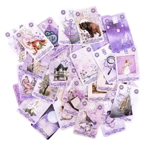 Lavendel-Lenormand-Deck – 9 x 6 cm, 36 Karten mit botanischen Vintage-Illustrationen, Shabby-Chic-Lila, ästhetische Tarot-Alternative