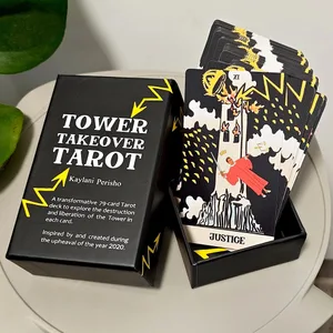 12*7cm Tower Takeover Tarot Deck sa Rigid Box Natatanging 79-Card Tarot Set para sa Transformation at Liberation Double-embossed
