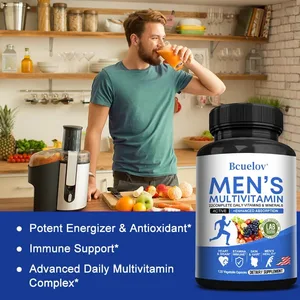 Mænds daglige multivitamin – 22 vitaminer og mineraler Vegansk kosttilskud til energiimmunitet Fordøjelse Hud og generel sundhed