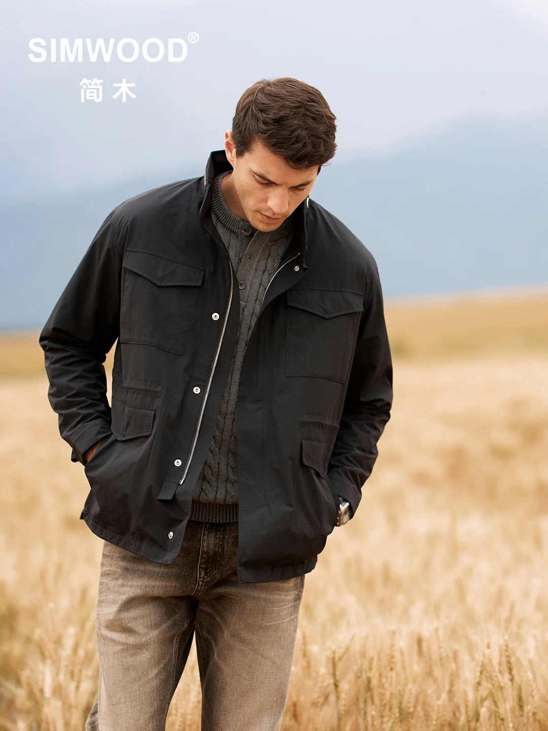 Men's Oversize Outdoor Stand Collar Hooded Windbreaker Jacket Casual Cargo Trench Coat Outerwear