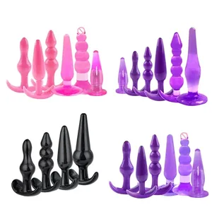 4/6Pcs/Set Safe Silicone Butt Plug Dildo Masturbation Anal Plug Vaginal Plug பெண்களுக்கான செக்ஸ் பொம்மைகள் ஆண்களுக்கான குத விரிவடையும் பொம்மைகள்