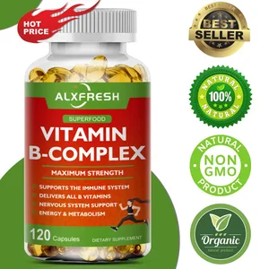 B-kompleks vitamintilskud (B12 B1 B2 B3 B5 B6 B9 folinsyre & biotin) til at lindre stress humør Immunsystemstøttekapsel
