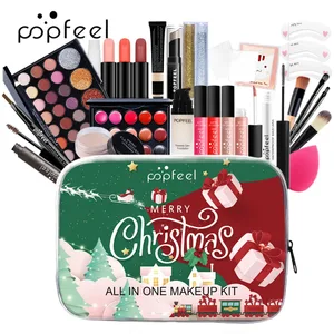 Christmas Makeup Set - Complete Collection of Eyeshadow Foundation Lipstick for Holiday Celebrations and Everyday Glam