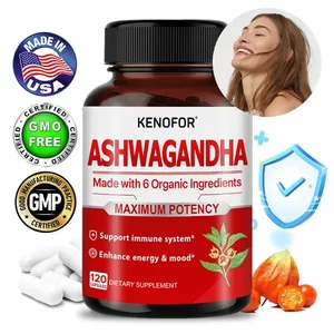 Økologisk Ashwagandha - 120 vegetabilske kapsler Ren økologisk Ashwagandha-pulver og rodekstrakt - Lindrer stress Forbedrer humøret