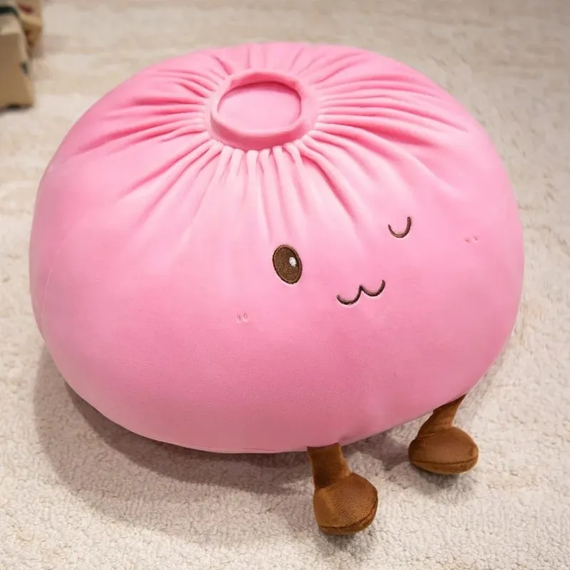 Super Soft Plush Material Steamed Bun Plush Pillow PP Cotton Filled Stress Relief Dumpling Plush Toy Fluffy Comfortable