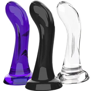 Gode ​​réaliste incurvé avec ventouse forte, jouet sexuel doux et Flexible pour point G pour femmes et hommes, noir violet clair, Dillo réaliste