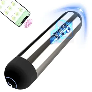 Aplikasi Penggetar Peluru Kuat Kontrol Bluetooth Pemijat Stimulasi G Spot Klitoris Mainan Seks Stimulator Vagina Anal Mini untuk Wanita