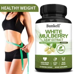 Hvidt Mulberry Leaf Extract 1000mg - 120 Kapsler Hvid Mulberry Leaf Ikke-GMO glutenfrit supplement Høj styrke og styrke