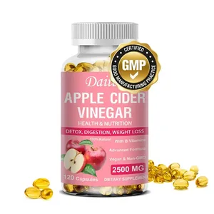 Daitea Organic Apple Cider Vinegar Capsules ஆரோக்கியமான எடை மேலாண்மை செரிமானம் டிடாக்ஸ் & நோய் எதிர்ப்பு சக்தி வாயு மற்றும் வீக்கம்