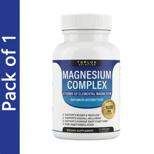 Magnesium Complex Supplement 8 Elemental 1000mg - Magnesium Glycinate Citrate Malate Taurate för benåtervinningsenergi
