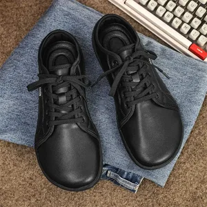 2025 New Minimalist Shoes for Men Women Wide Toe Barefoot Zero Drop Shoes Casual Artificial Leather Lightweight Walking Sneakers