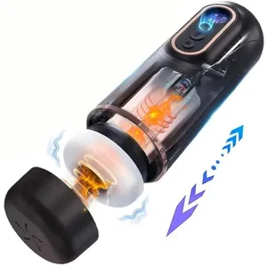 Automatický teleskopický sací mužský masturbátor Vibrační Inteligentní vyhřívání Sexy Voice Sluchátko do kapsy Pussy sexuální hračka pro muže