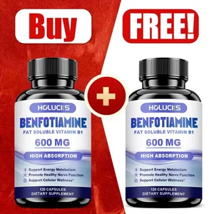 Benfotiamin 600mg | Overlegen Absorption Vitamin B1 til energimetabolisme og nervesundhed | 120 kapsler kosttilskud
