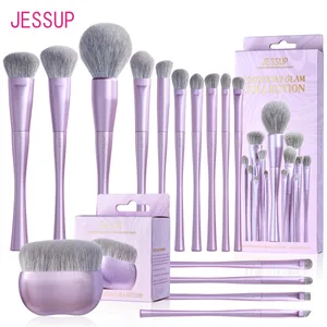 Jessup ஒப்பனை தூரிகைகள் தொகுப்பு 4/6/7/10/14/15pcs அறக்கட்டளை ஒப்பனை தூரிகை முகம் ஐ ஷேடோ கலவையை ஹைலைட்டிங் கன்சீலர் சொகுசு ஊதா