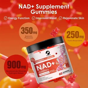 Kexinsh NAD Gummies 보충 노화 방어 리포솜 NAD 니코틴아미드 리보사이드 레스베라트롤 1500mg Nad 플러스 비타민 B3 D3