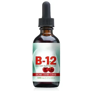 비타민 B12 메틸코발라민 액체 방울 5000mg 체리 맛 2액량 온스 60회분 비건 무설탕 일일 보충제