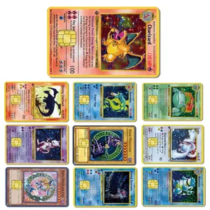 Anime Pokemon Pikachu Credit Card Skin 2.5D HD Sticker Card Decal Card Matte Film Balat Maliit na Chip Hindi tinatagusan ng tubig Sticker Regalo Mga Laruan