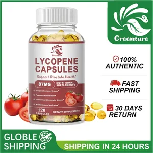 Capsules de lycopène, extrait de tomate, protège la prostate, augmente la force physique, supplément énergétique, améliore l'immunité