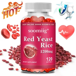 Levure de riz rouge 1200 mg – Favorise la glycémie lipidique cardiaque et la santé cardiovasculaire et favorise un taux de cholestérol sain