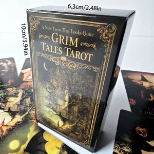 Tarotový balíček Grim Tales - 10,3*6cm 78 karet RWS Gotické pohádkové karty pro práci se stíny Dark Fantasy Illustrated
