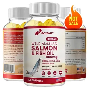 Vild Alaska lakseolie - ren fisk Omega 3 EPA DHA fedtsyrer - Understøtter ledfunktion Hjerne øje immun og hjertesundhed