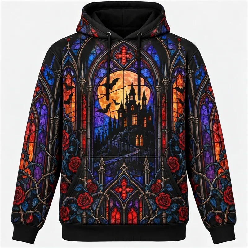 Sweat à capuche Halloween 3D imprimé en Polyester, gothique, fantôme, citrouille, chauve-souris, crâne de sorcière, Streetwear, pull unisexe