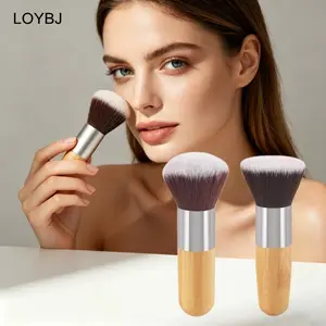 Bamboo Handle Foundation Brush Loose Powder Makeup Brushes Blush Contour Liquid Foundation Cream Professional Face Beauty Tools