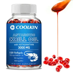 Huile de krill antarctique 3000 mg - avec oméga-3 EPA DHA astaxanthine et phospholipides - Complément alimentaire durable