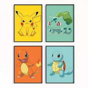 Rajzfilm anime poszter Pokémon Pokémon Pikachu akvarell művészet gyerekszoba dekoráció falra akasztó festmény gyerekeknek ajándék