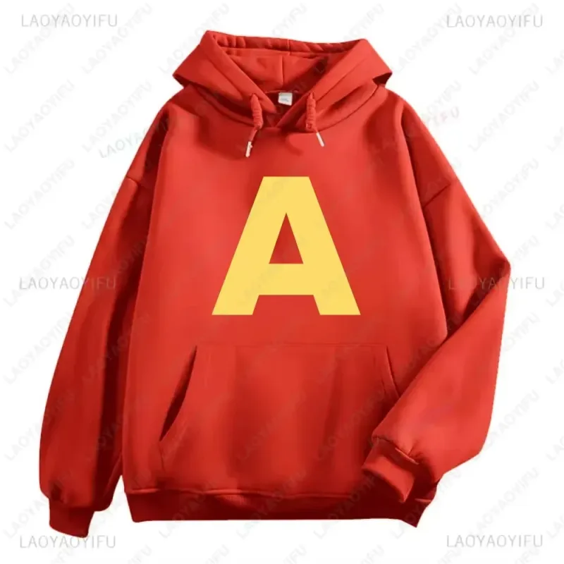 Alvin e os esquilos anime hoodies eco amigável uma letras impressão moletom casual streetwear unisex pullovers promoção