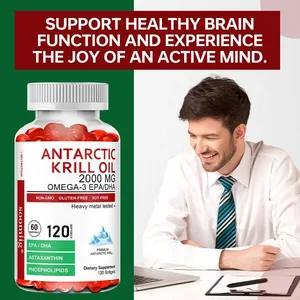 Capsules d'huile de krill antarctique 2 000 mg d'oméga-3 EPA et DHA avec supplément d'astaxanthine provenant de krill rouge force maximale