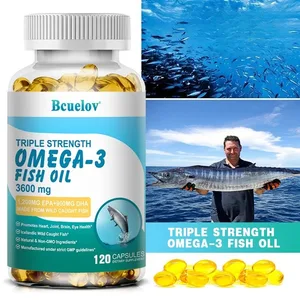 Suplement Omega 3 z oleju rybnego - 3600 mg na porcję 1200 mg EPA i 900 mg DHA Wsparcie dla zdrowia serca i mózgu Kapsułki NON-GMO