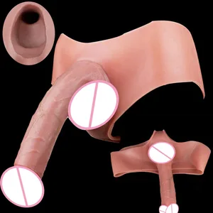 ชายสายคล้องคอยาว Hollow Dildo Ultra สมจริงอวัยวะเพศชายขยายแขนกางเกง насадка на член ชาย Cock ฝาครอบของเล่น