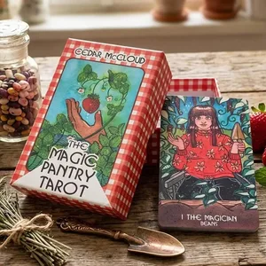 The Magic Pantry Tarot Deck Food-Themed Watercolor Tarot Cards para sa Home Cooks at Foodies Double-embossed Cardstock 12*7cm