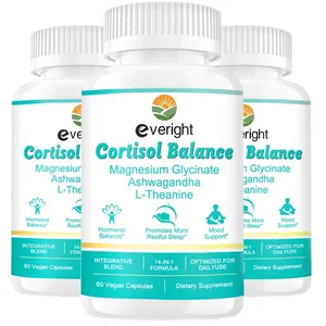 Cortisol Supplement na may Ashwagandha L-Theanine at Magnesium Glycinate – 14-in-1 para sa Stress Relief Mood Balance at Sleep Health