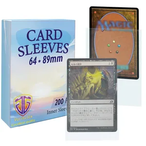 Mangas de cartão internas transparentes de tamanho padrão, 200 peças, perfeitas para manga dupla, 64x89mm, tcg, protetor de cartão para mtg