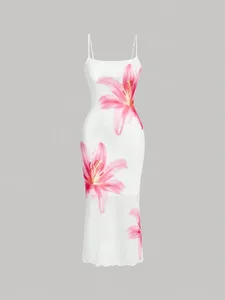 Elegant floral print sundress resort-sty