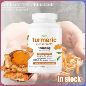 Gurkemeje Curcumin botanisk tilskud Ren gurkemeje ekstrakt kapsler med ingefær og sort peber 120 stykker pr. flaske