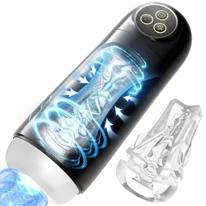 Automatický mužský masturbátor 10 sacích vibračních režimů Mastubátorový pohárek s 3D realistickou texturou Pocket Pussy sexuální hračky pro muže 18